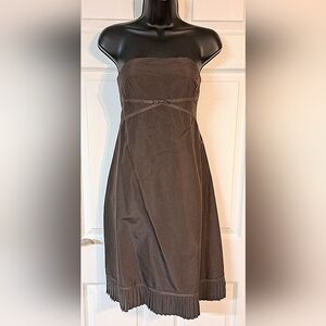J. Crew Brown Strapless Silk Dress